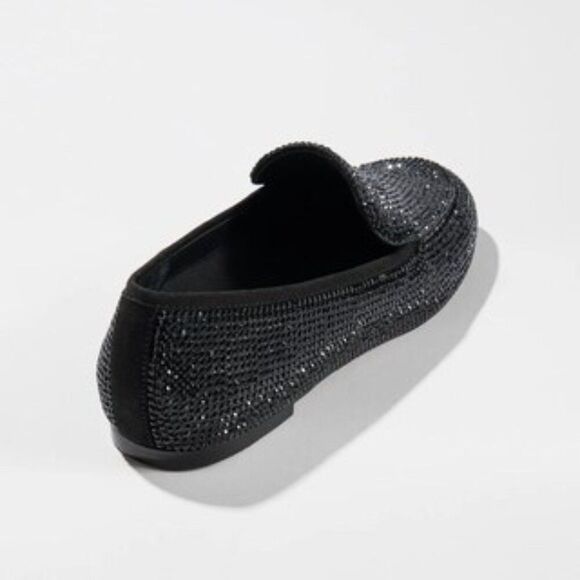 Chico's Suede Trim Rhinestone Loafers 7.5 Sparkle * - Picture 3 of 13